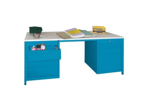 werkplaatsbureau,HxBxD 720x1700x800mm,RAL7035,front RAL6011