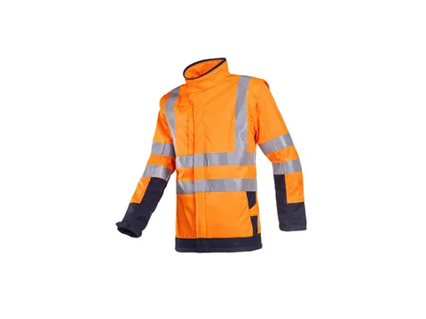 Sioen Heatherton 9643 hi-vis softshell vest, fluo oranje/marineblauw,