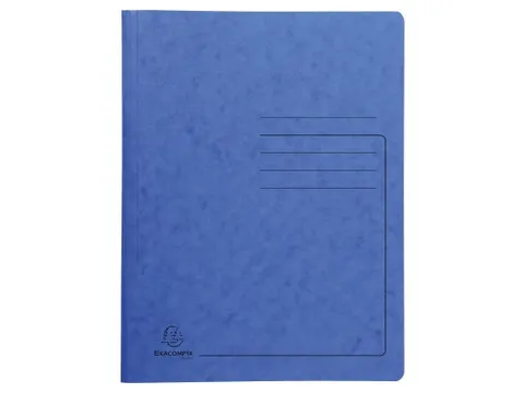 Map glanskarton 355g met veer A4 blauw