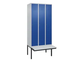 locker met bank,HxBxD 2120x900x815mm,3vak,vak B 300mm,cil.-slot - 1