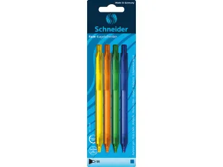 Balpen Schneider Fave M 4 stuks op blister assorti - 1