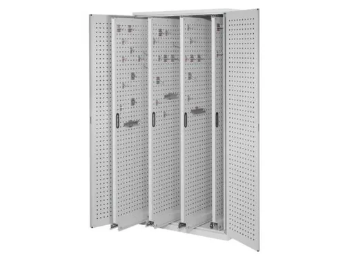 verticale kast,HxBxD 1950x1000x600mm,deur m. perforaties,RAL5010