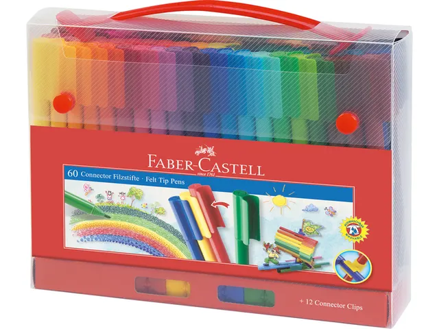 Kleurstiften Faber-Castell Connector assorti koffer à 60 stuks