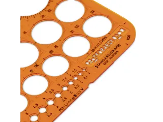 Sjabloon cirkel Standardgraph 1-36mm 45 cirkels met inktrand - 3