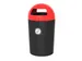 Poubelle Metro Dome 100L Noir/Rouge