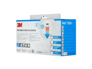 Stofmasker 3M Aura voor schuren 9322+ FFP2 met ventiel 5 stuks - 3