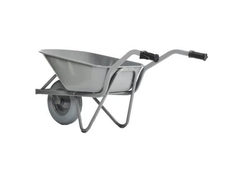 bouwkruiwagen,80l,HxBxD 620x590x1450mm,stalen buis,grijs,PU-banden