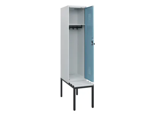 locker met bank,HxBxD 1950x400x815mm,1vak,vak B 400mm,draaigrendel