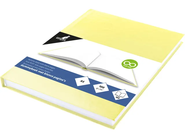 Dummyboek Kangaro A5 geel pastel hard cover 80 blad blanco 100 grams