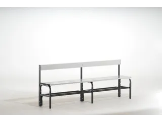omkleedbank,HxLxD 770x1500x375mm,alu. lijsten,frame staal RAL7016 - 1