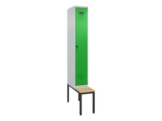 locker met bank,HxBxD 2120x300x815mm,1vak,vak B 300mm,draaigrendel - 3