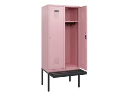 locker met bank,HxBxD 1950x800x815mm,2vak,vak B 400mm,cilinderslot