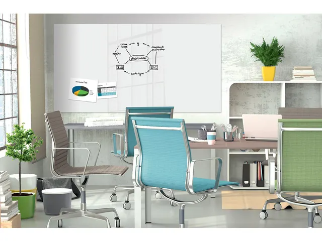 Tableau magnétique en verre Be!Board 2400x1200mm super blanc 2 aimant