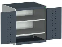 kast met geperforeerde platen,HxBxD 800x800x650mm,2xStalen bodem