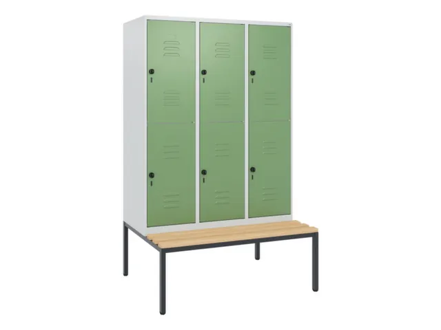 Dubbeldekse dekenkist,HxBxD 1950x1200x815mm,3x2vak.,vak B 400mm