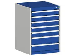 ladekast HxBxD 900x650x650mm 7laden romp RAL7035 front RAL5010