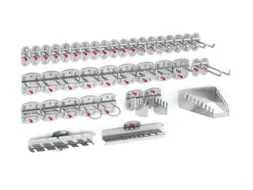 Haken Voor Geperforeerde Platen Assortiment 40-Delig Aluminium-Kleurig