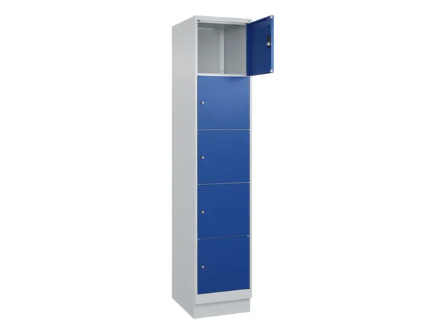 lockerkast,HxBxD 1950x400x500mm,1x5vakken,vak B 400mm,cil.-slot,sokkel