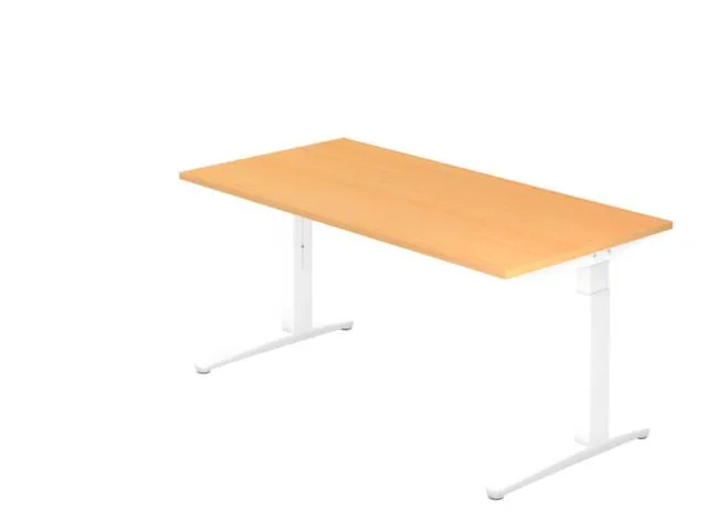 In hoogte verstelbaar bureau,HxBxD 680-850x1600x800mm,blad beuken