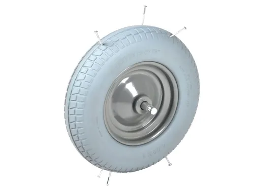 kruiwagenwiel,draagverm. 200kg,Ø 400mm,aslengte 100mm,PU-banden