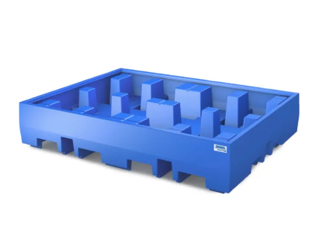 PE-opvangbak,v. 2xeuropalette,opvangvol. 440l,HxBxD 350x1720x1300mm