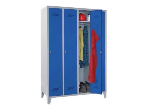 lockerkast,HxBxD 1850x1200x500mm,4vak,RAL7035,front RAL5010