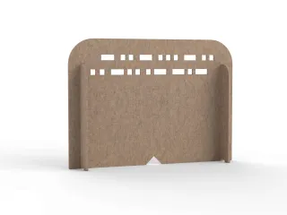 Akoestisch PET-vilt scheidingsscherm S 70x15cm beige - 1