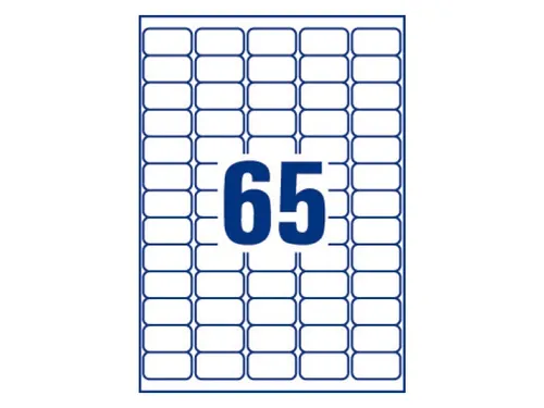 Etiket Avery J8651-25 38.1x21.2mm Inkjet wit 1625 stuks