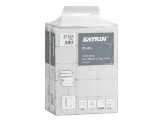 Handdoek Katrin Plus z-vouw 2-laags 203x240mm 15x160 vel wit 61624 - 1