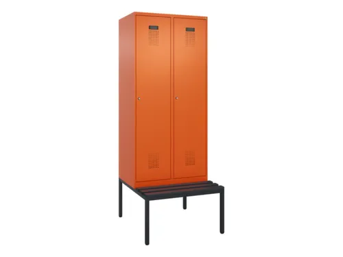 locker met bank,HxBxD 2120x800x815mm,2vak,vak B 400mm,cilinderslot