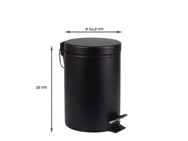 Pedaalemmer Zwart 12 Liter