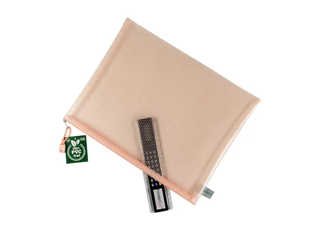Pochette à fermeture éclair Foldersys EVA A4 sans PVC orange pastel