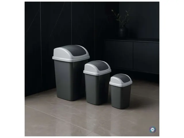 9520587 Afvalbak MAULswing 5L kunststof 20x16x29cm donkergrijs
