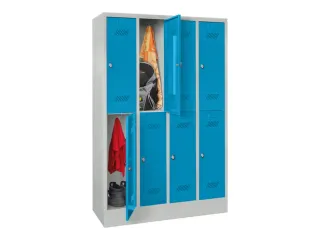 dubbeldekse locker,HxBxD 1850x1200x500mm,4x2vak.,RAL7035,front RAL5012 - 2
