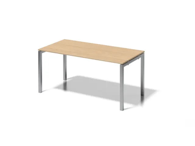 bureau HxBxD 740x1600x800mm blad esdoorn 4-voeten zilverkleurig