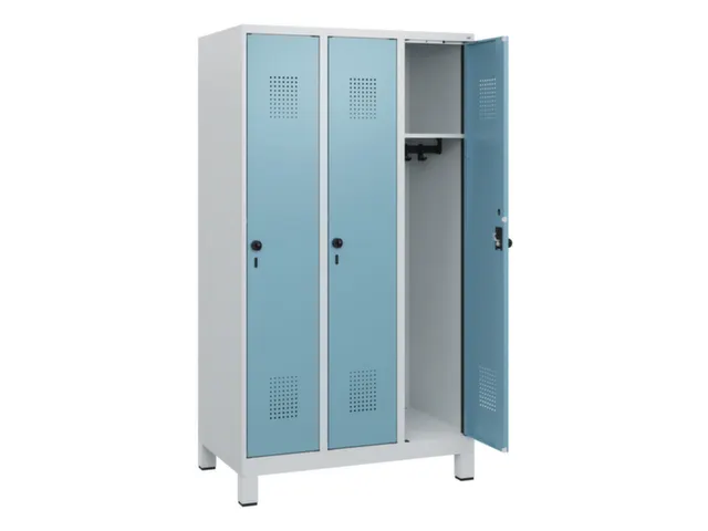 schoollocker,HxBxD 1630x900x500mm,3vak,vak B 300mm,draaigrendel,voeten