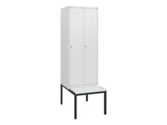 locker met bank,HxBxD 1950x600x815mm,2vak,vak B 300mm,cil.-slot