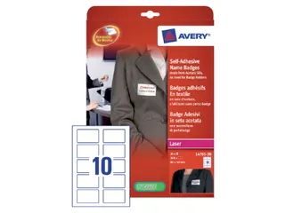 Naambadge etiket Avery L4785-20 80x50mm Laserprinter 200 stuks - 2