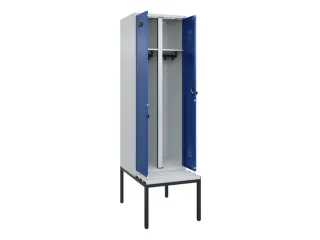 locker met bank,voor scheiding van kleding,HxBxD 2120x600x815mm,2vak - 1