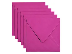 Envelop Papicolor 140x140mm Felroze Gegomd
