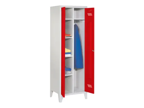 kleding-/wasgoedkast,HxBxD 1850x600x500mm,RAL7035,front RAL3000