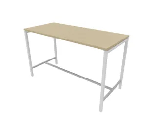 statafel,HxBxD 1070x1800x800mm,hoekig,met 4-voeten wit,blad eiken - 1