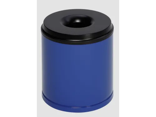 prullenmand zelfblussend 30 liter HxØ 390x375mm kop zwart blauw