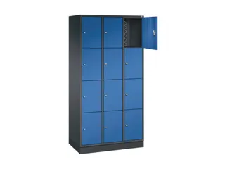 lockerkast,HxBxD 1950x920x500mm,3x4vakken,cil.-slot,sokkel - 1