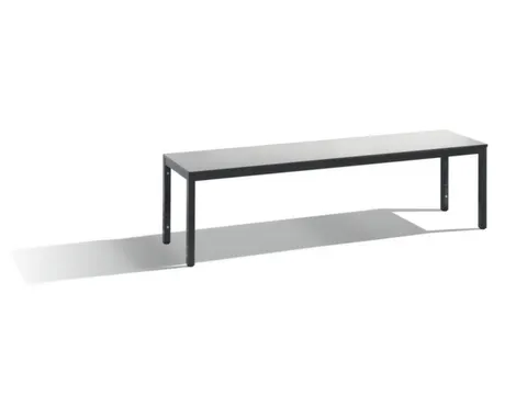 omkleedbank,HxLxD 401x1500x353mm,HPL zilvergrijs,frame staal RAL7021