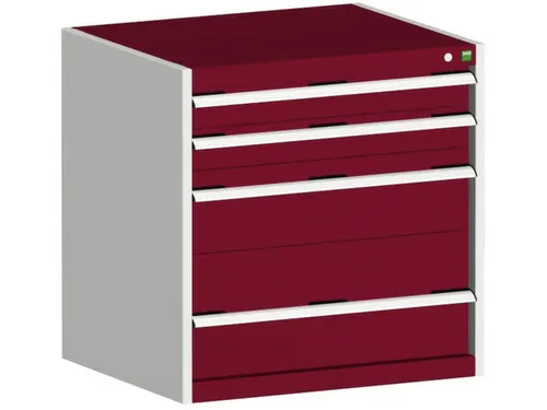 ladekast HxBxD 800x800x650mm 4laden RAL7035 front RAL3004