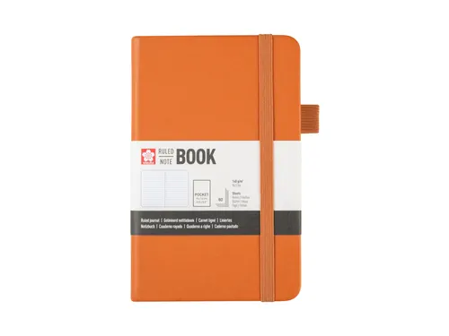 Notitieboek Sakura hard cover pocket lijn amber 90x140mm