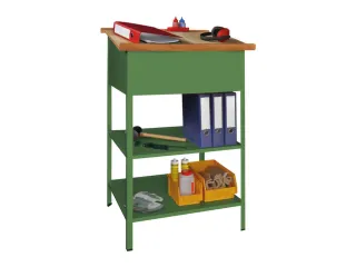 Massieve Lessenaar Hxbxd 1100/1200x700x600mm 2 Legborden Open Ral 6011 - 2