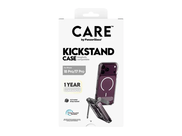 PanzerGlass CARE by Kickstand Case Transparent w. White MagSafe