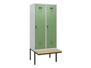 locker met bank,HxBxD 1950x800x815mm,2vak,vak B 400mm,draaigrendel - 2